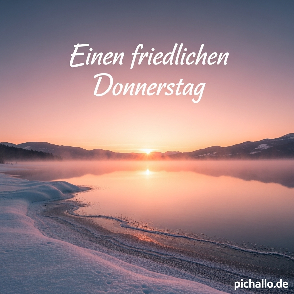 Besinnliche Wintersee Bilder mit Sonnenaufgang