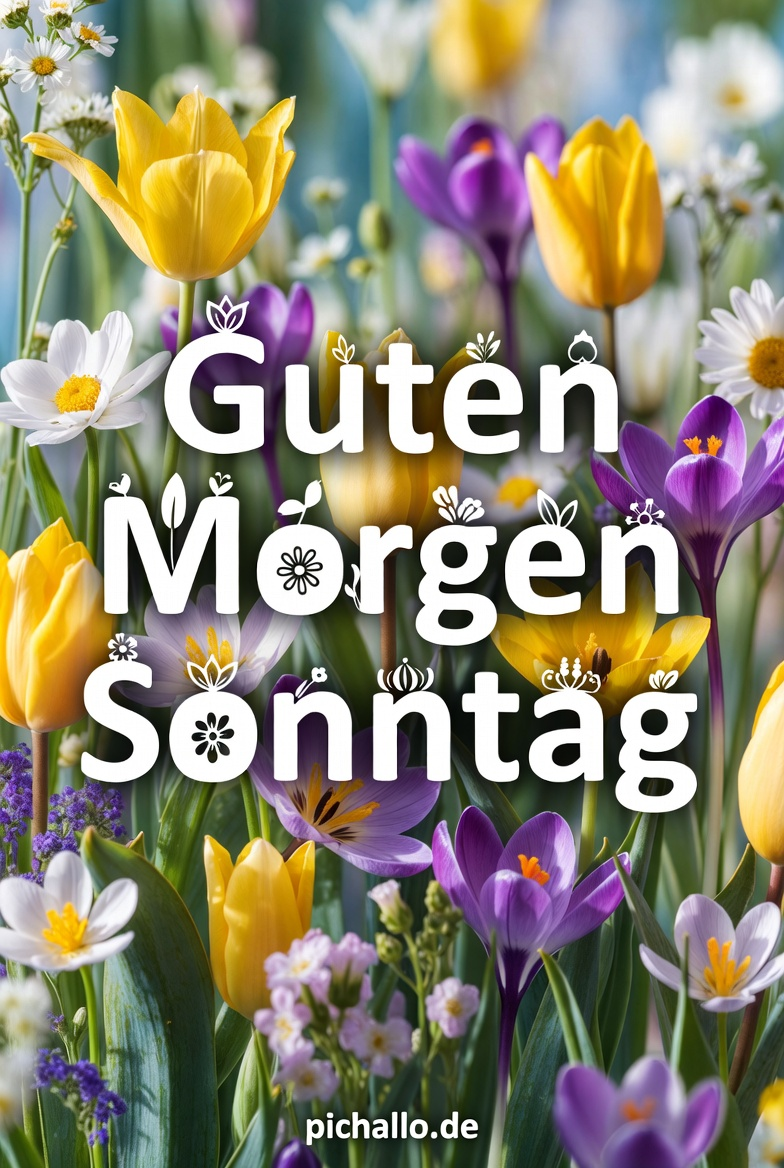 Bunte Frühlingsblumen Tulpen Guten Morgen Sonntag Bilder