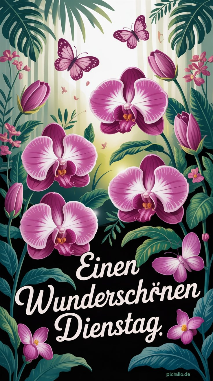 Exotische Orchideen Garten Bilder am Morgen