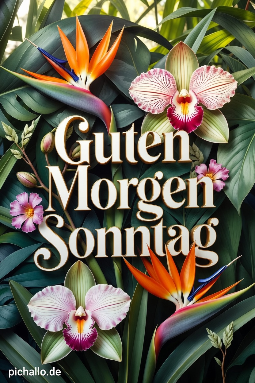 Exotische Orchideen und Tropenblumen Guten Morgen Sonntag Bilder