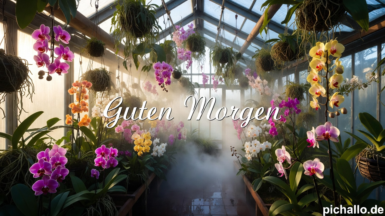Exotisches Orchideen Gewächshaus Bilder