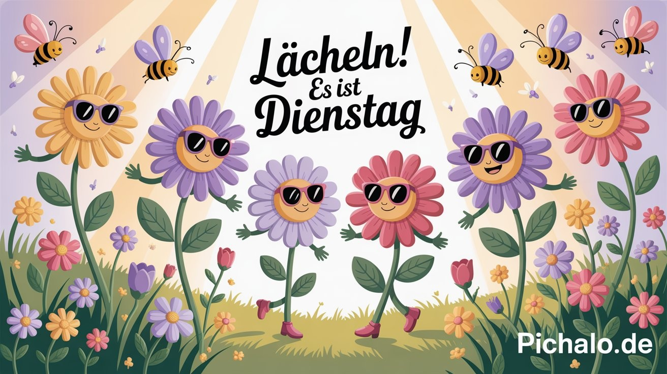 Fantasie Blumen Bilder mit Humor zum Dienstag