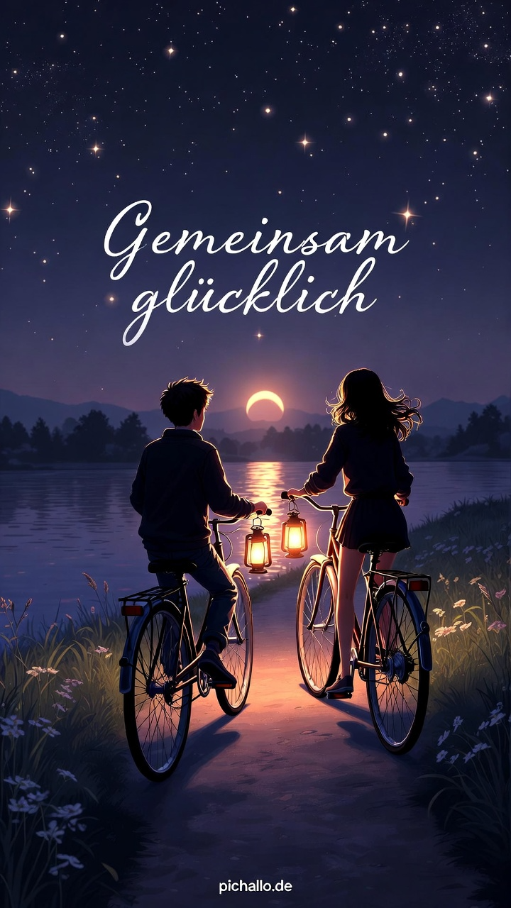 Fantasie Fahrrad Freunde Bilder am See