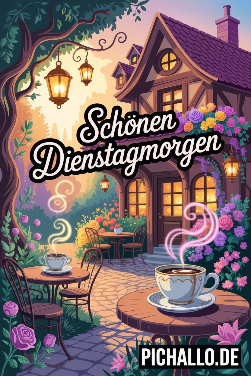 Fantasie Kaffeehaus Bilder am Dienstagmorgen