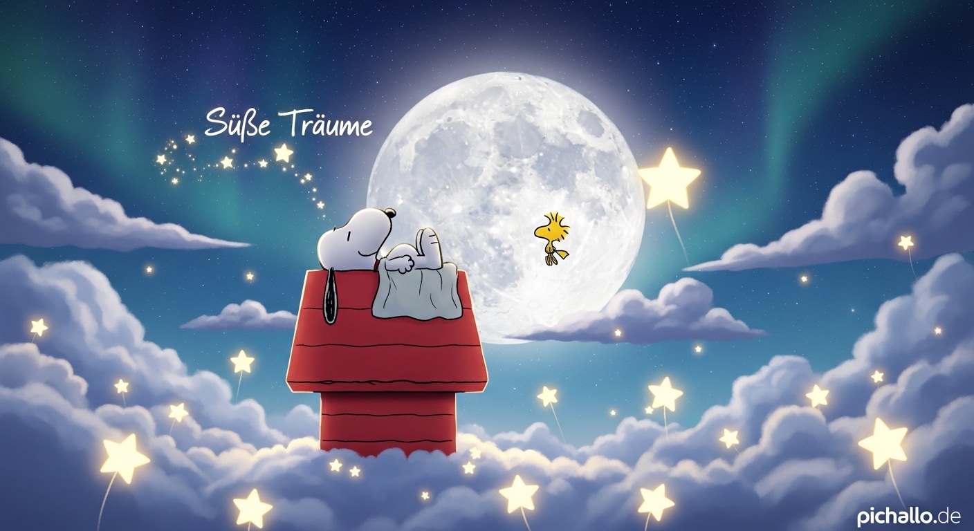 Fantasie Snoopy Nacht Bilder mit Woodstock
