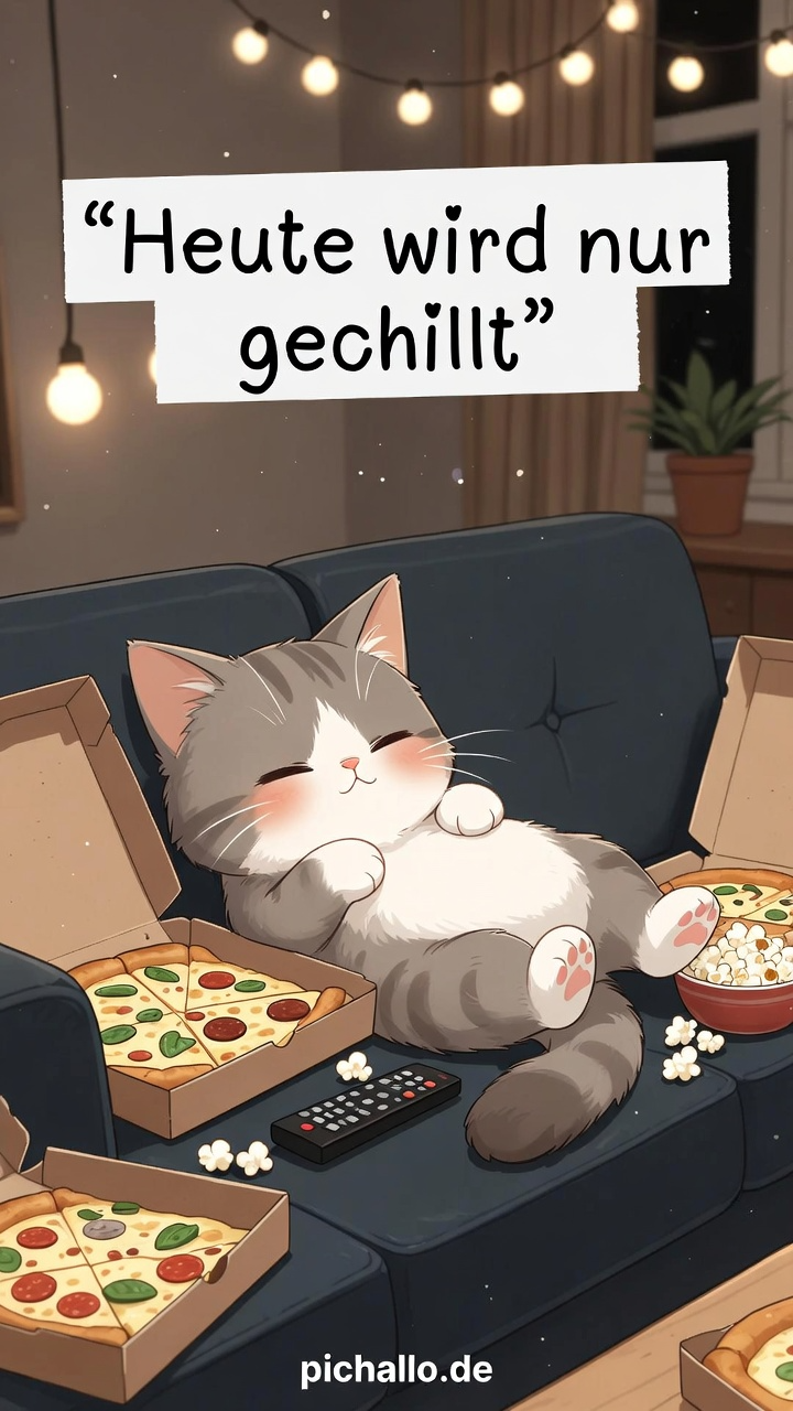 Faule Katzen Sofa Bilder am Samstagabend