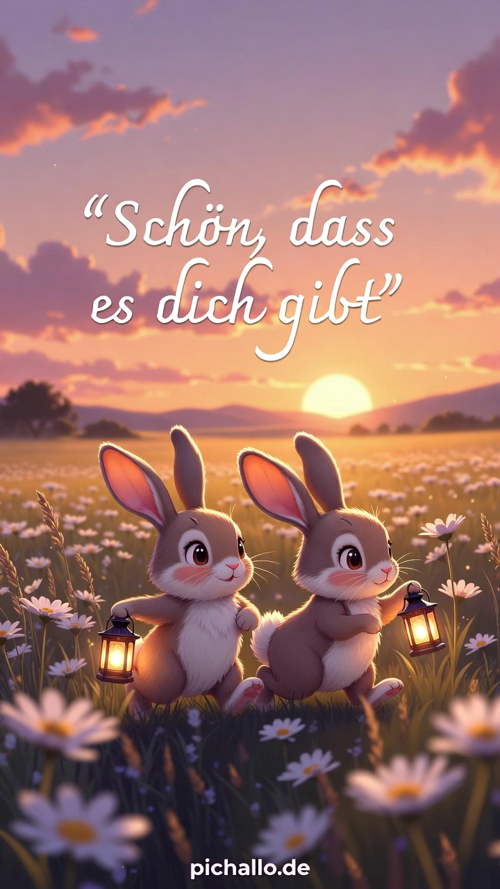 Freundschaftliche Hasen Bilder im Blumenfeld