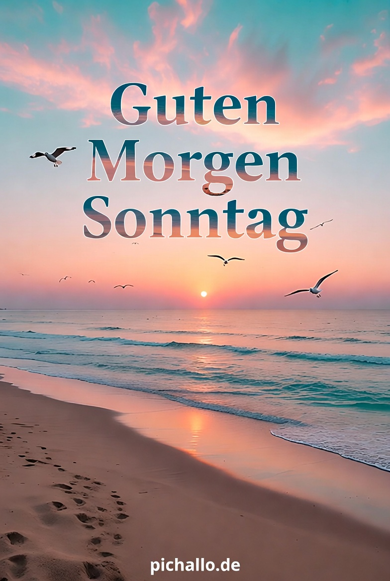 Friedlicher Strand bei Sonnenaufgang Guten Morgen Sonntag Bilder