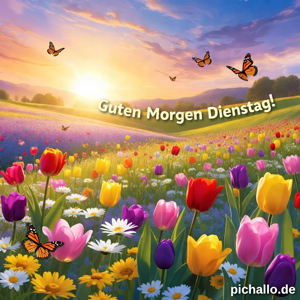 Fröhliche Frühlingsblumen Bilder zum Dienstagmorgen