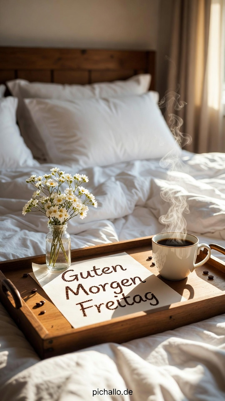 Frühstückstablett im Bett – Freitagsgenuss