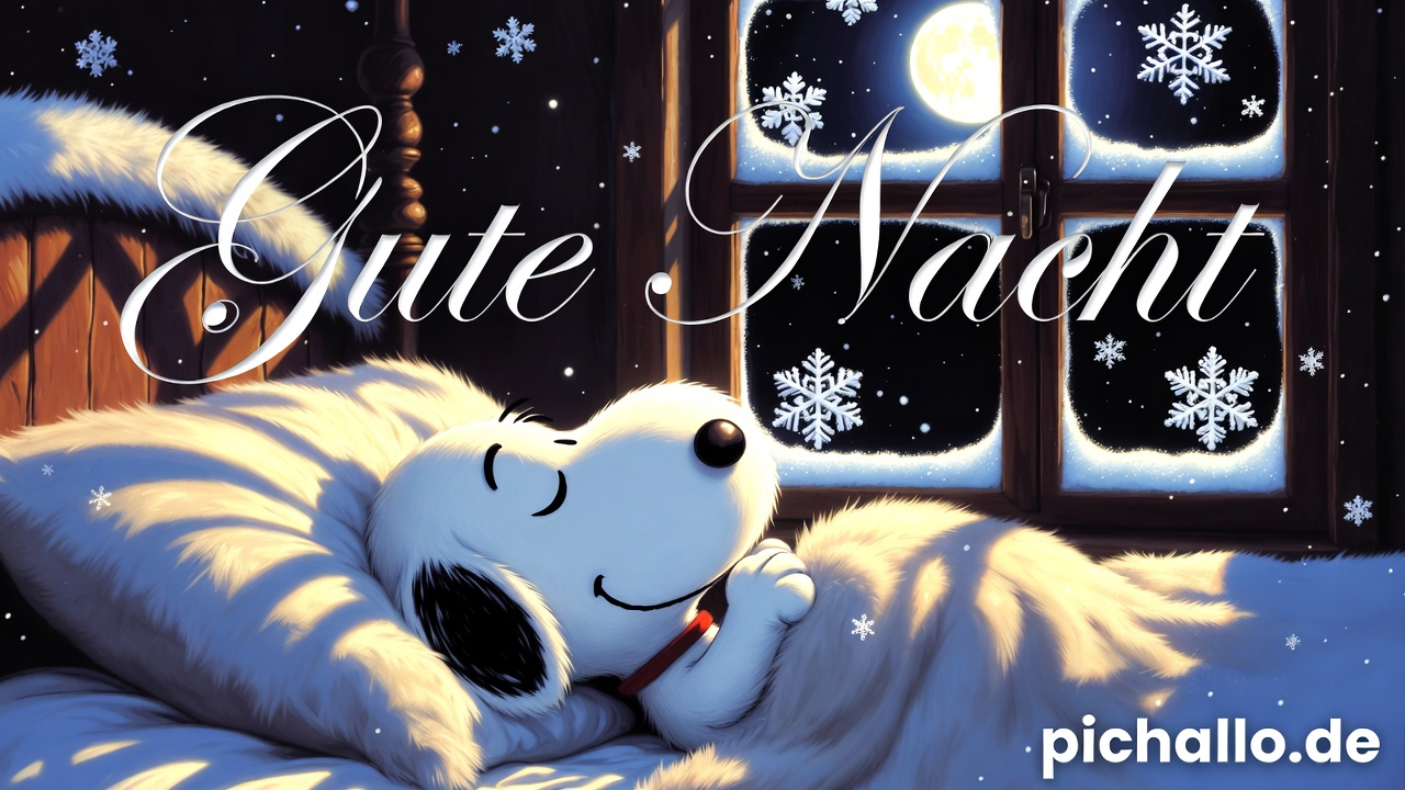 Gemütliche Snoopy Luxus Winter Schlafzimmer Gute Nacht Bilder