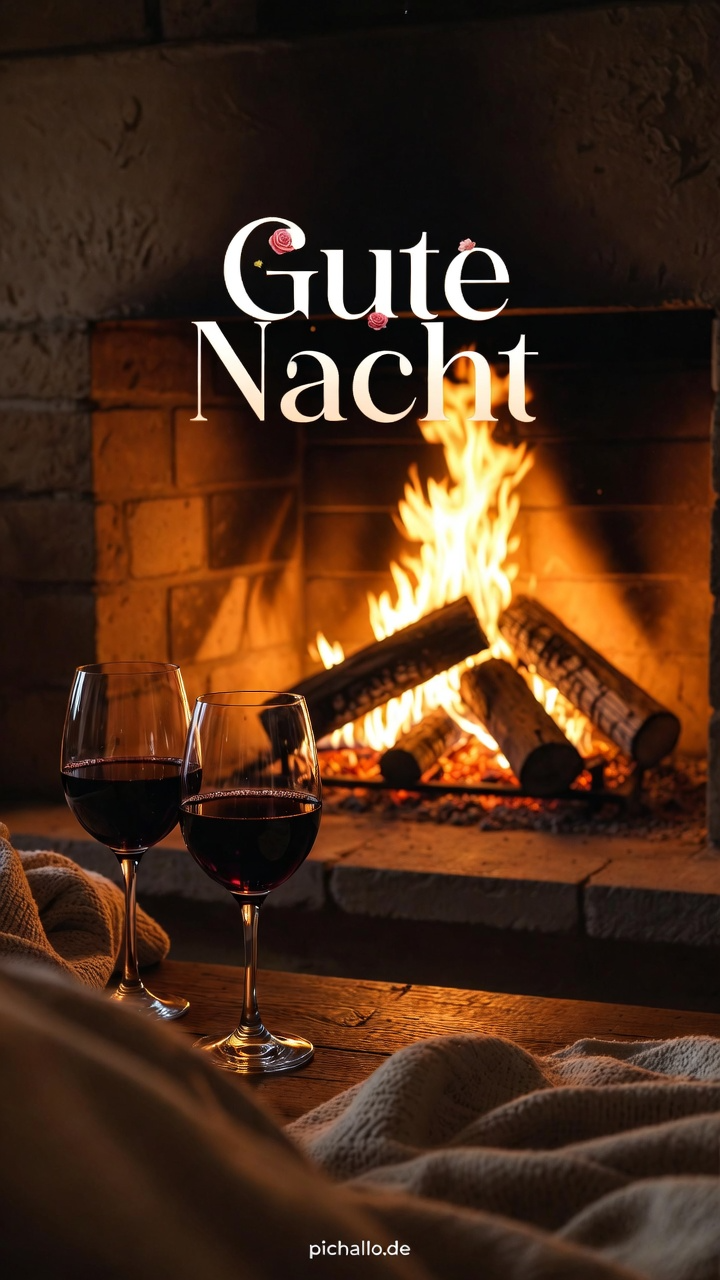 Gemütliches Kaminfeuer Wein Bilder