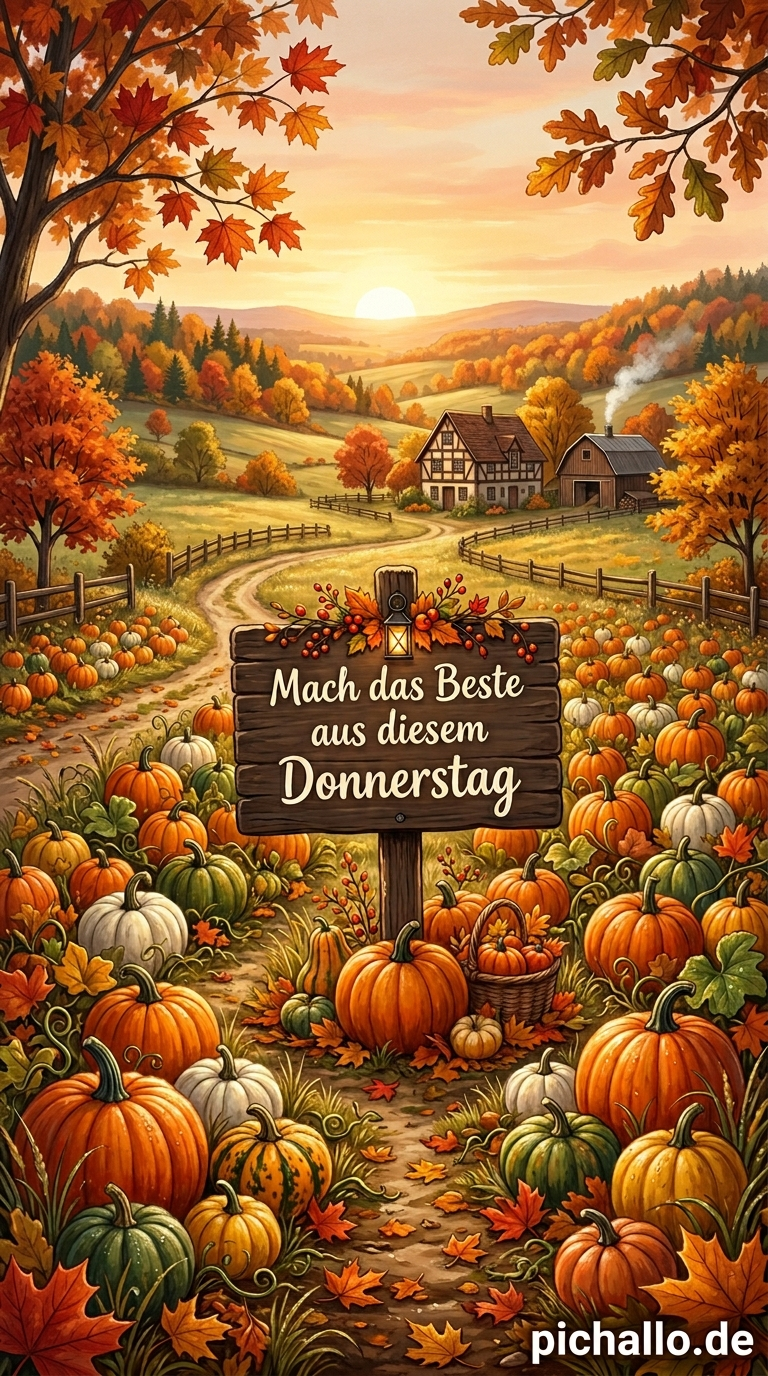 Herbstliche Kürbisfeld Bilder mit positiver Botschaft