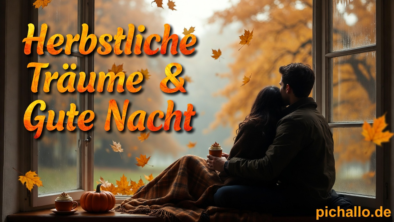 Herbstliches Fenster Gute Nacht Bilder