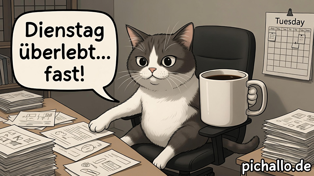 Ironische Katzen Bilder für Dienstag