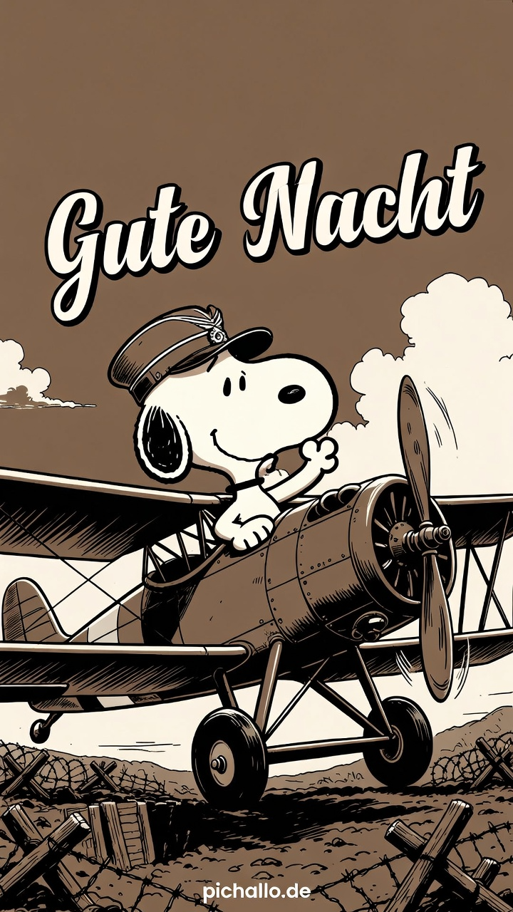 Klassische Snoopy Flying Ace Gute Nacht Kuss Bilder