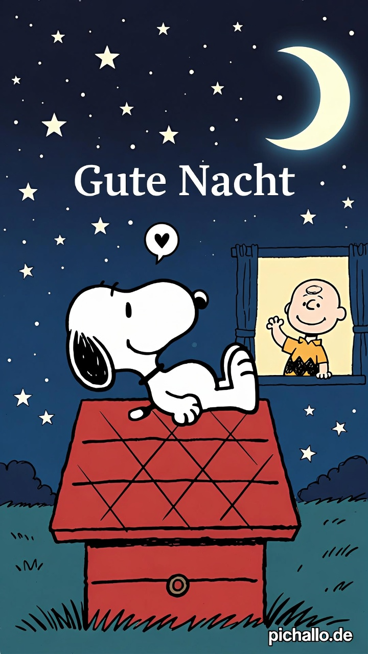 Klassische Snoopy Kuss zum Mond Peanuts Bilder