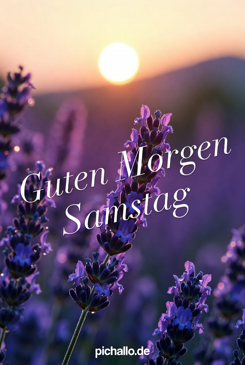 Lavendelfeld im Morgengrauen Guten Morgen Samstag