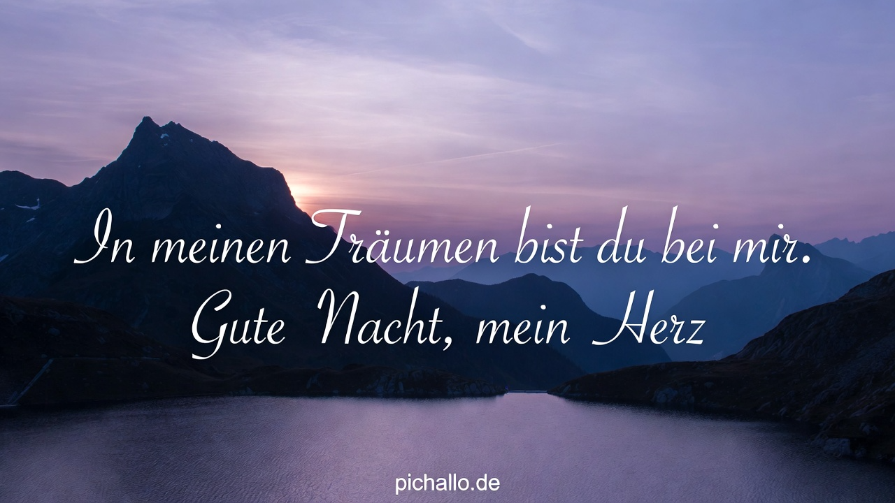 Liebevolle Gute Nacht Spruchbilder mit Berglandschaft