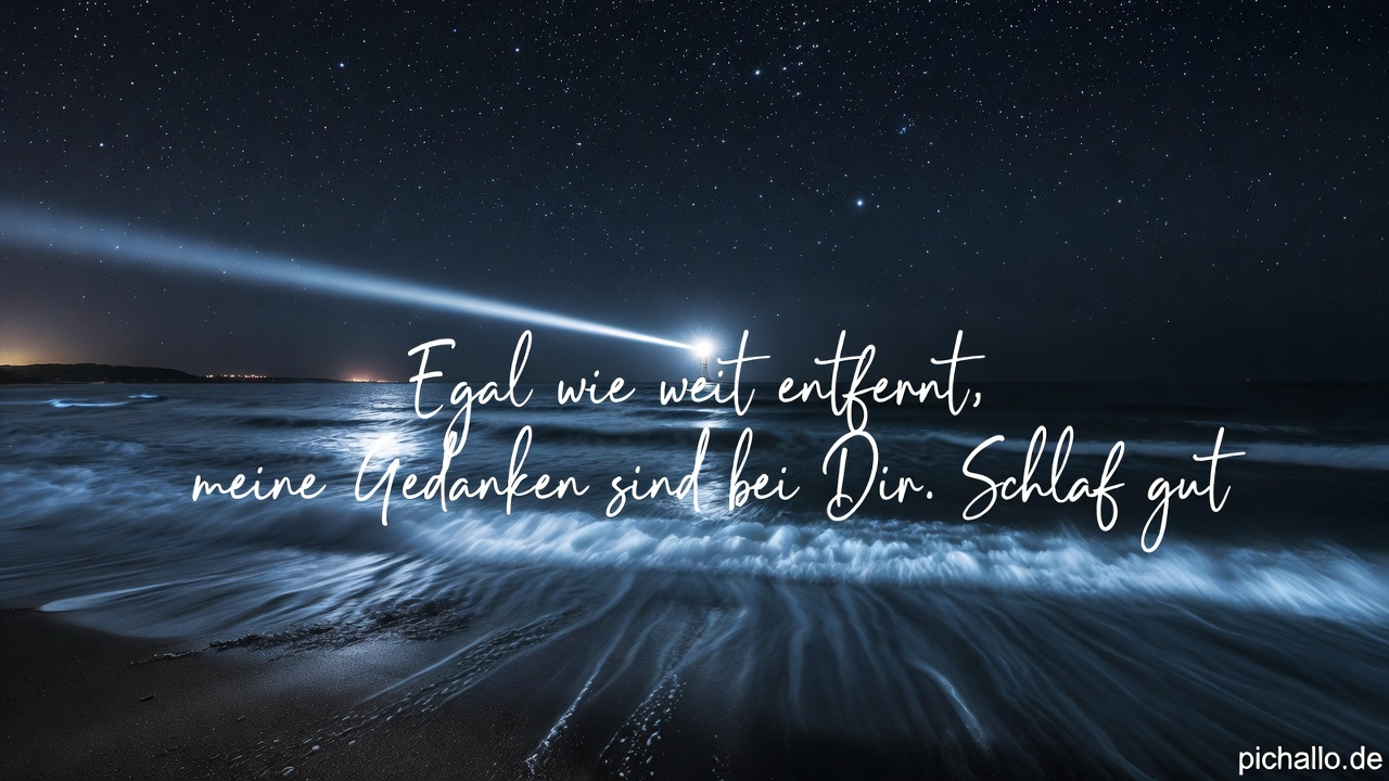 Liebevolle Gute Nacht Spruchbilder mit Leuchtturm