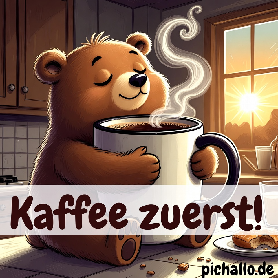 Lustige Bären Kaffee Bilder am Dienstagmorgen