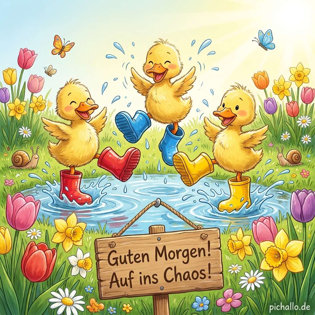 Lustige Entenküken Frühlingsbilder zum Donnerstag