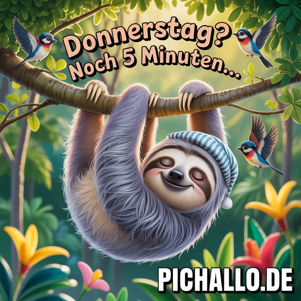 Lustige Faultier Bilder für den Donnerstag