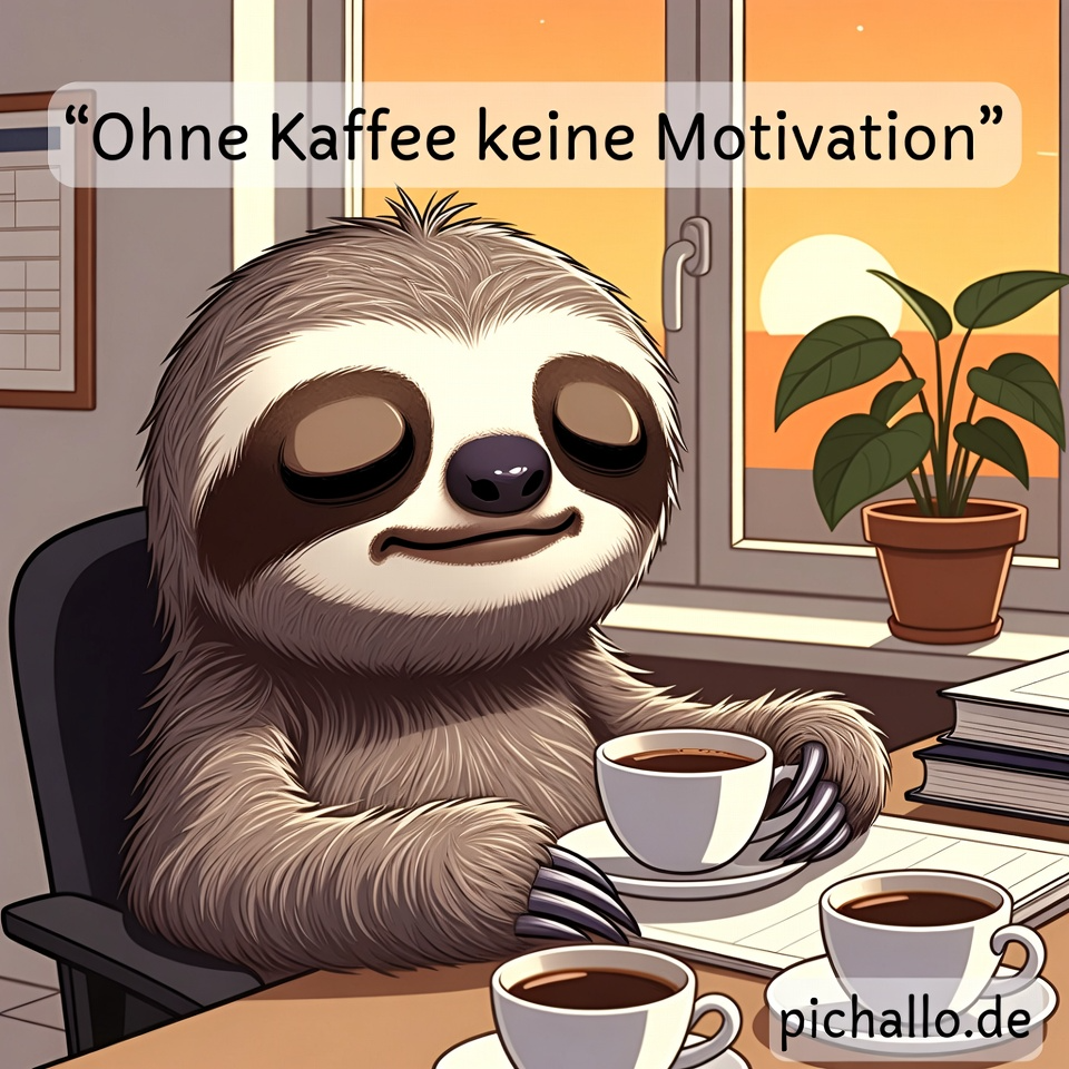 Lustige Faultier Büro Kaffee Bilder