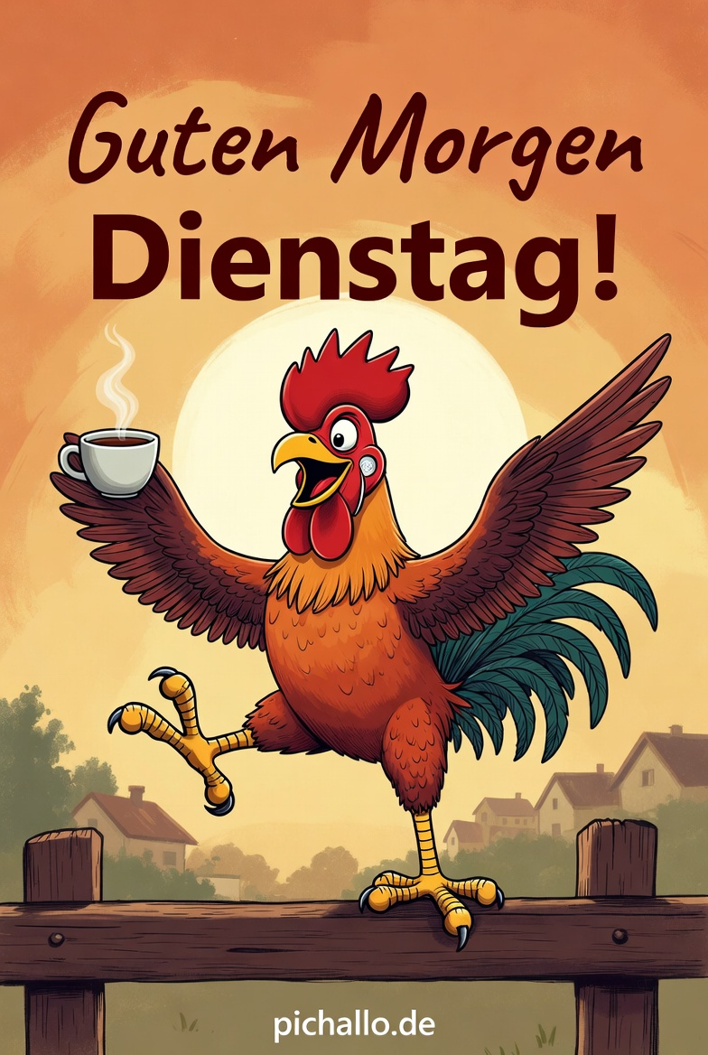 Lustige Hahn Bilder zum Dienstagmorgen