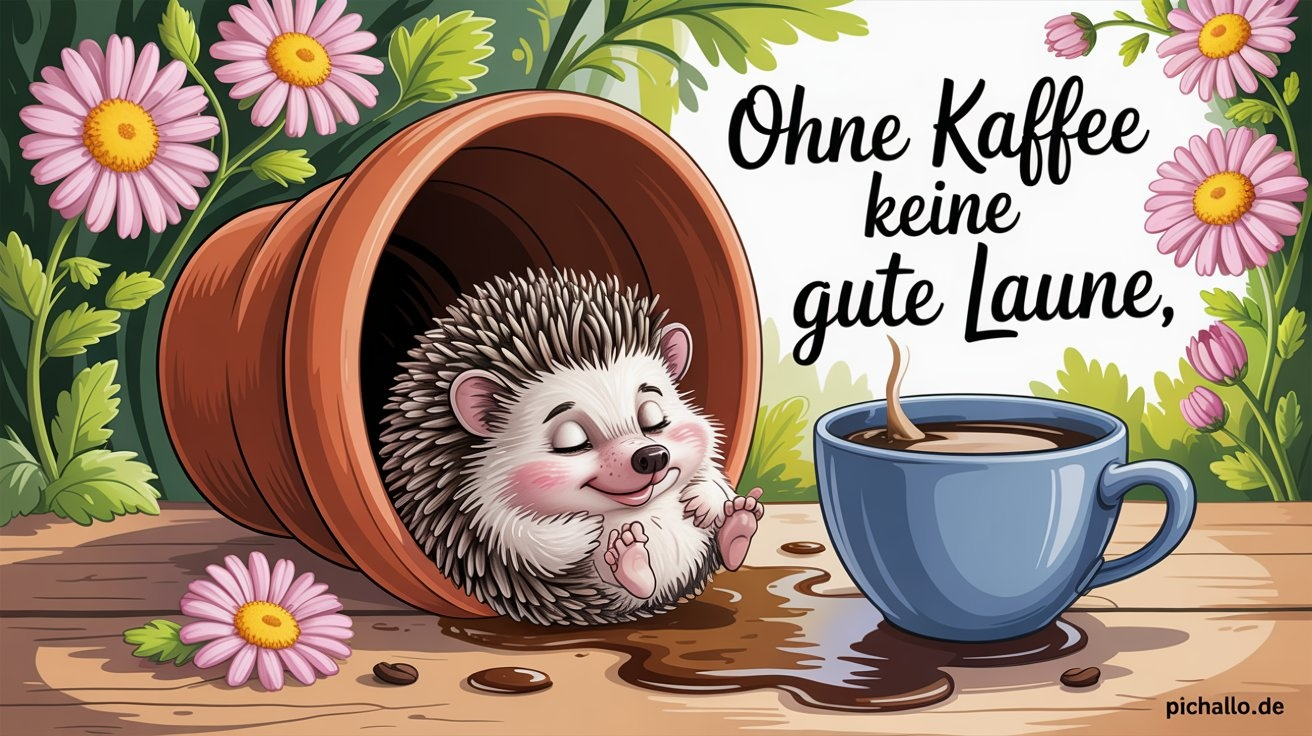Lustige Igel Blumen Kaffee Bilder