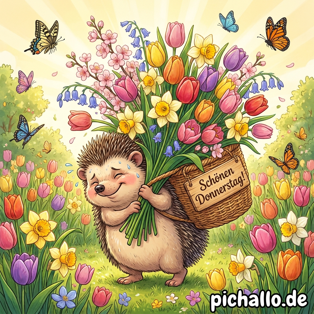 Lustige Igel Frühlingsbilder zum Schmunzeln