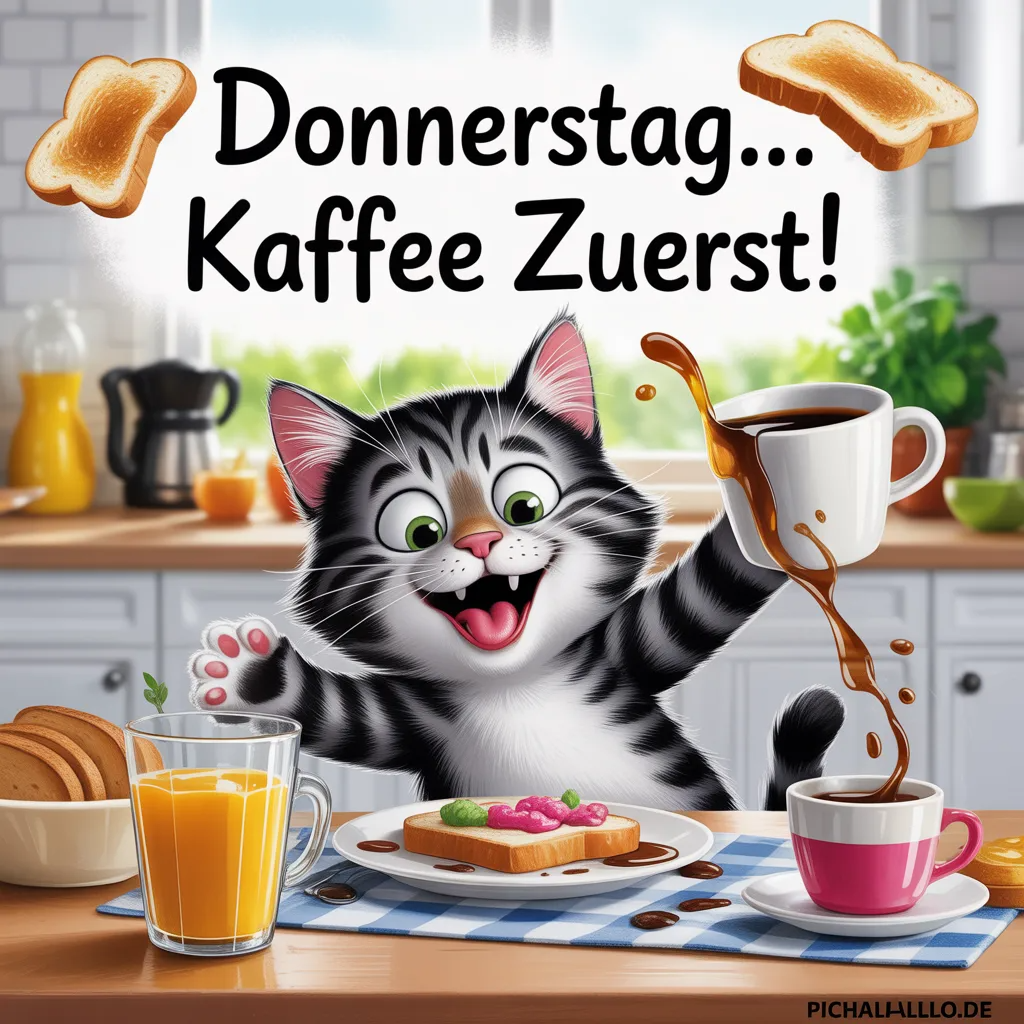 Lustige Kaffeechaos Bilder am Donnerstag