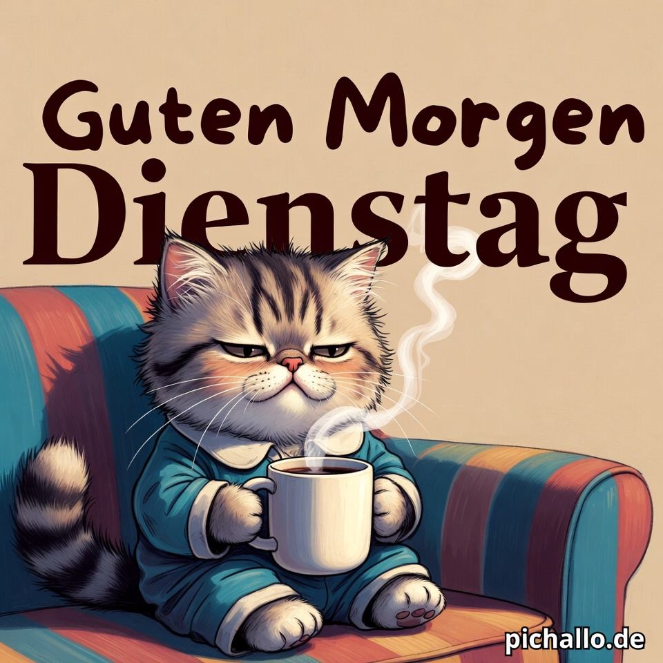 Lustige Katze Guten Morgen Dienstag Bilder