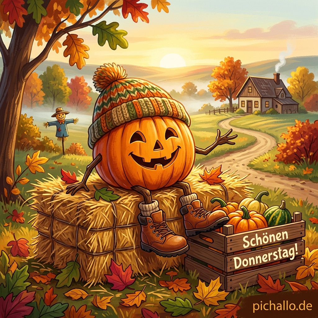 Lustige Kürbis Bilder mit Herbststimmung