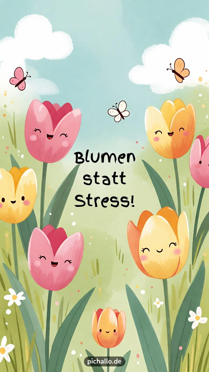 Lustige Tulpen Blumen Bilder am Morgen