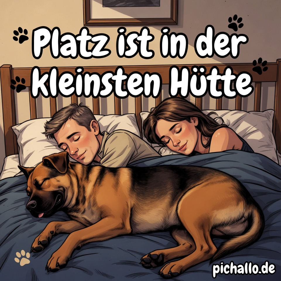 Lustiger Hund im Bett Gute Nacht Bilder