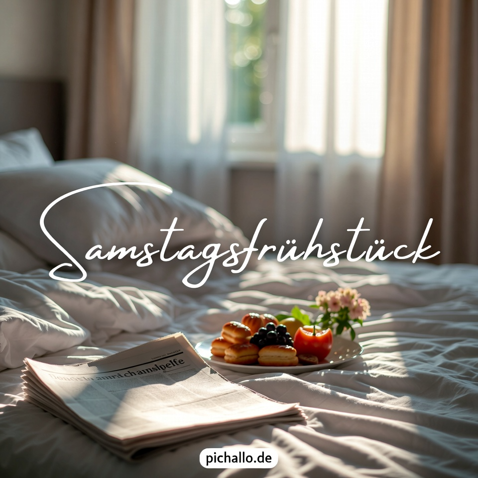 Luxuriöses Bettfrühstück Samstag Morgen