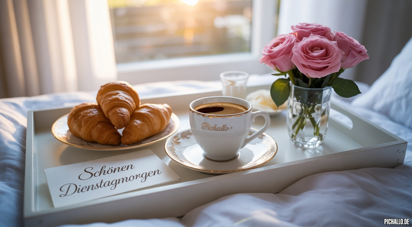 Luxus Frühstück Kaffee Bilder am Morgen