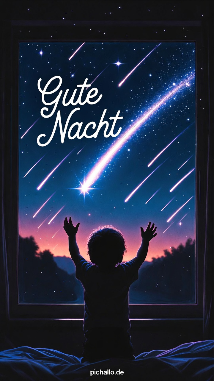 Märchenhafte Gute Nacht Bilder mit Wunschkind