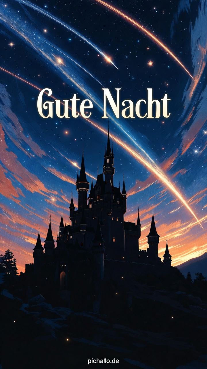 Märchenhafte Gute Nacht Bilder mit Zauberschloss