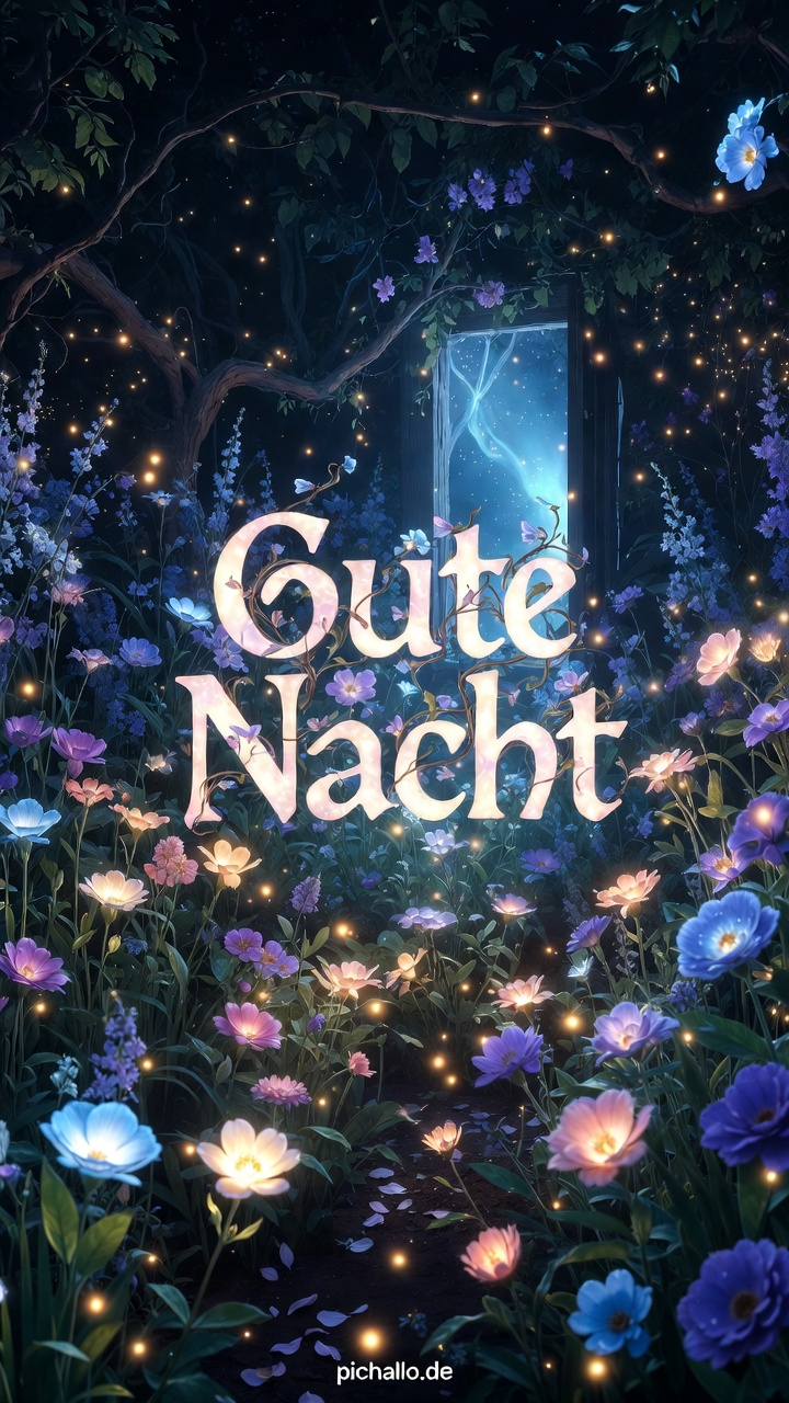 Magische Gute Nacht Bilder mit Feengarten