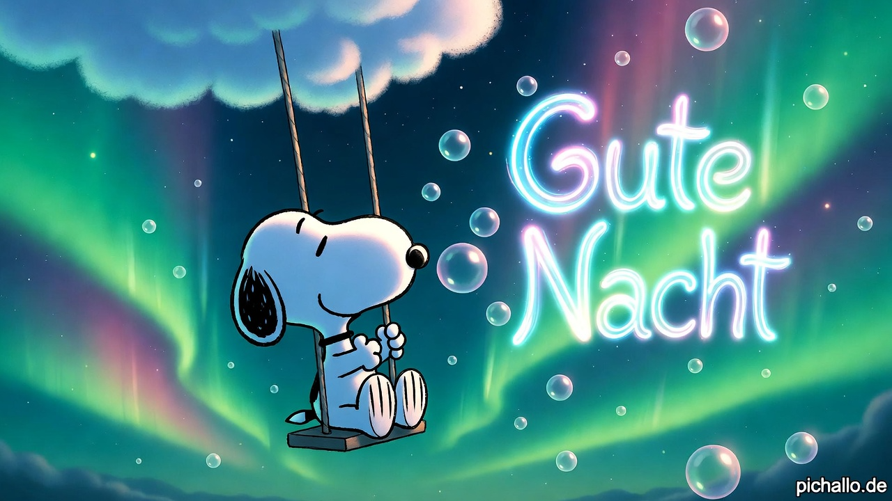 Magische Snoopy Kuss auf der Wolkenschaukel Bilder