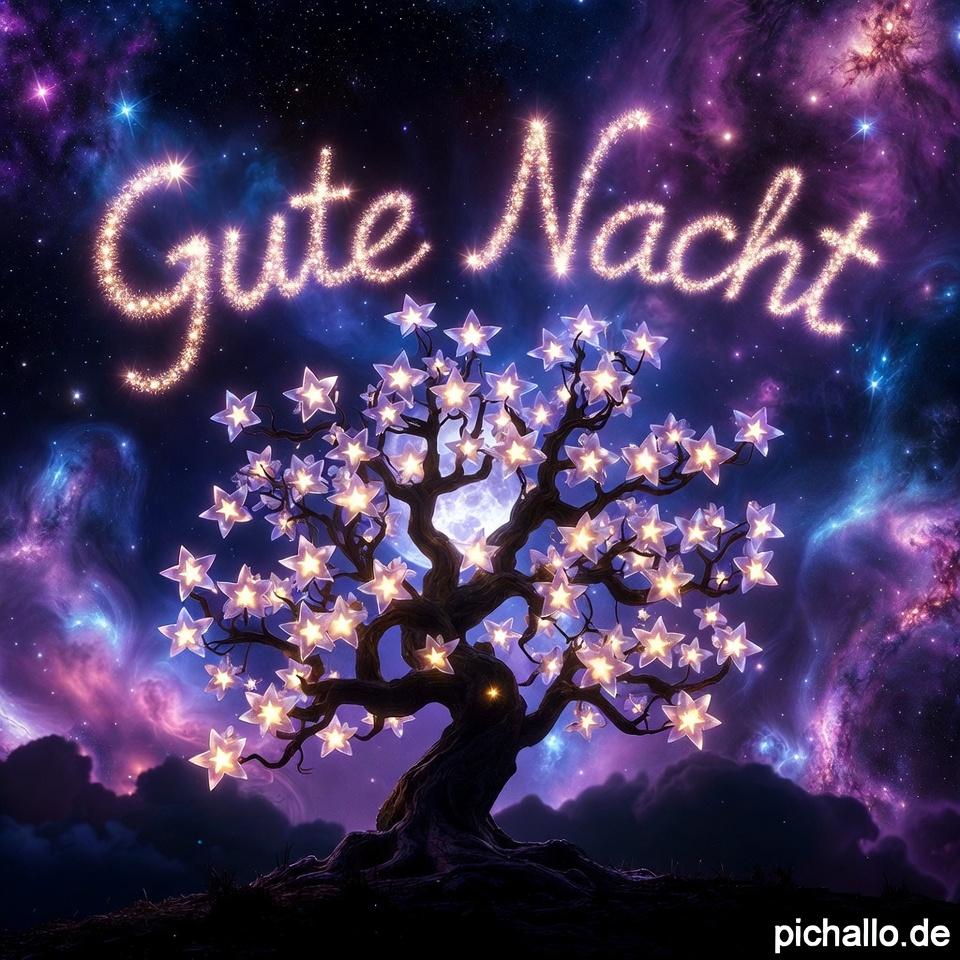 Magischer Sternenbaum Gute Nacht Bilder