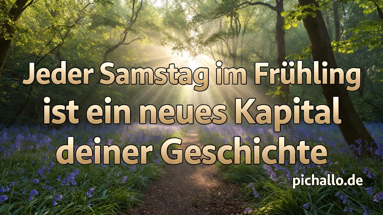 Magischer Waldweg mit Blauglöckchen