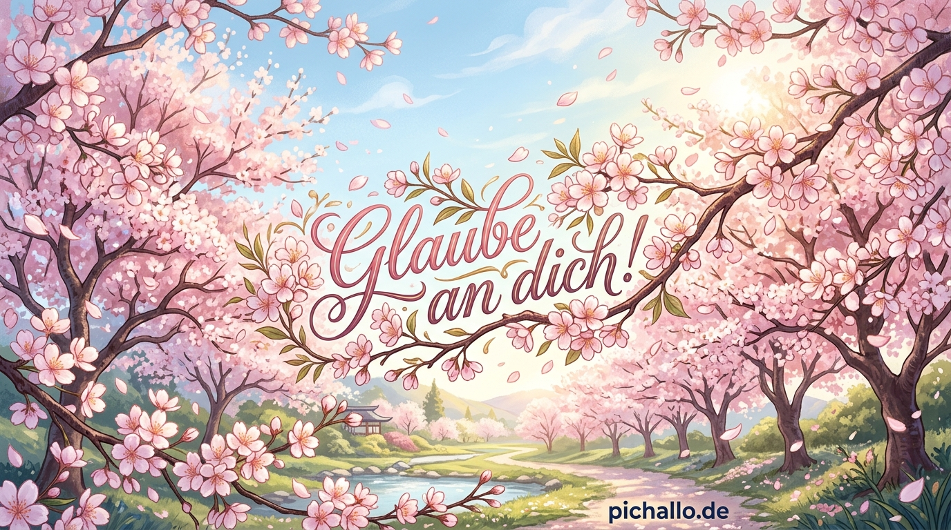 Motivierende Kirschblüten Bilder mit Lebensfreude