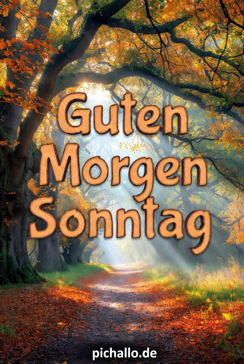 Mystischer Wald mit Lichtstrahlen Guten Morgen Sonntag Bilder
