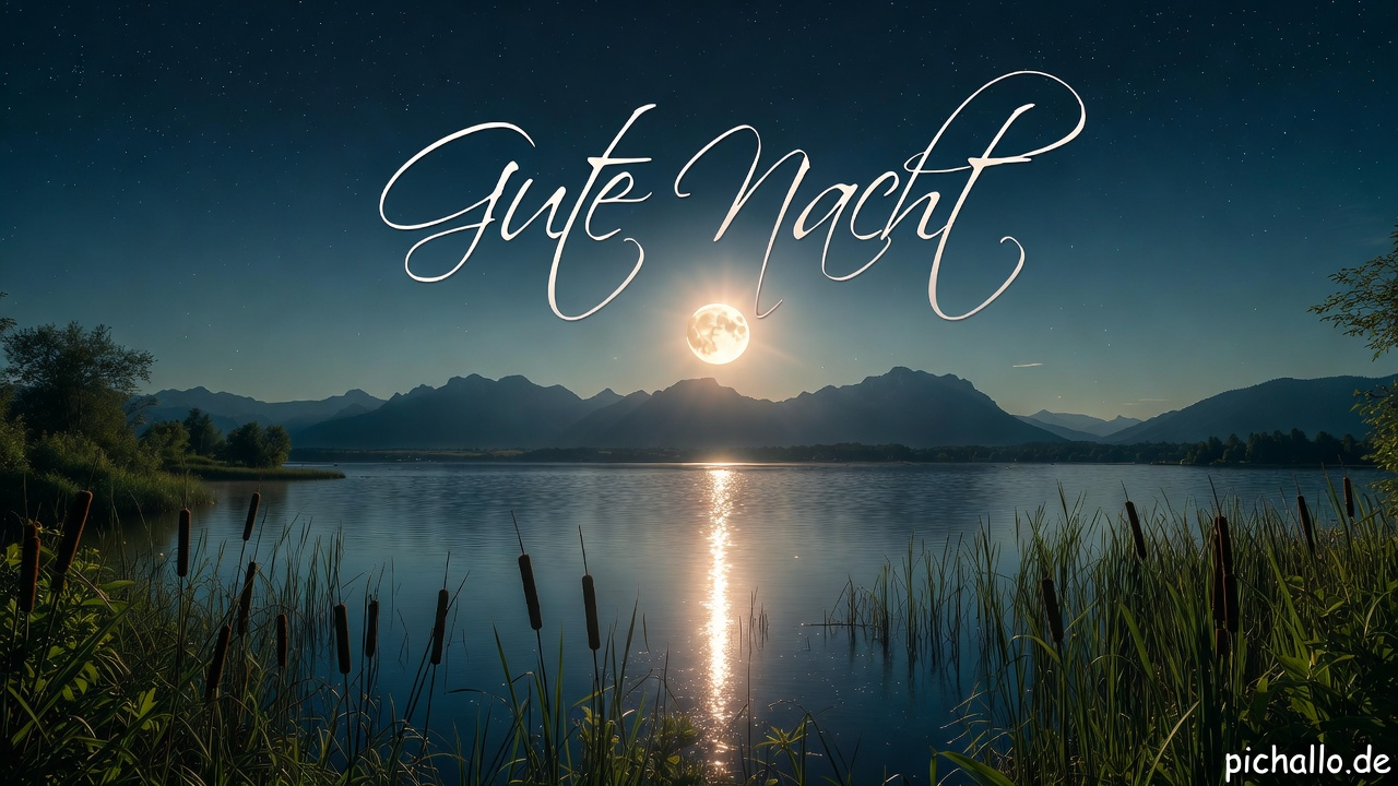 Nächtlicher See Vollmond Bilder