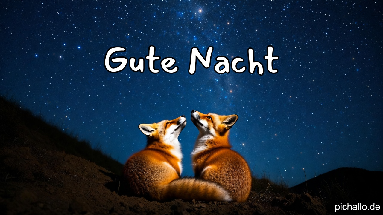 Niedliche Gute Nacht Bilder mit Fuchspaar