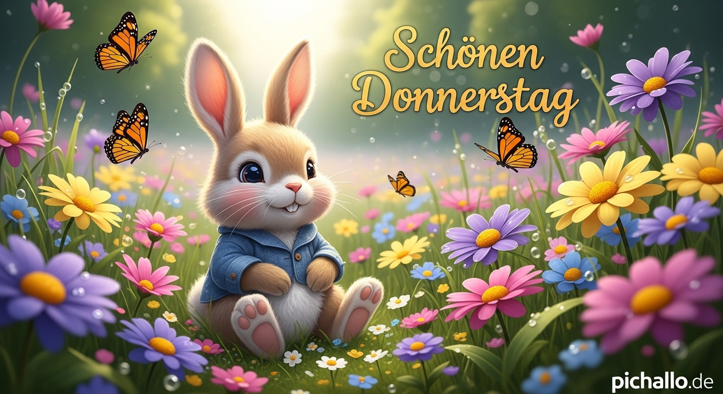 Niedliche Hasen Bilder mit Blumenwiese