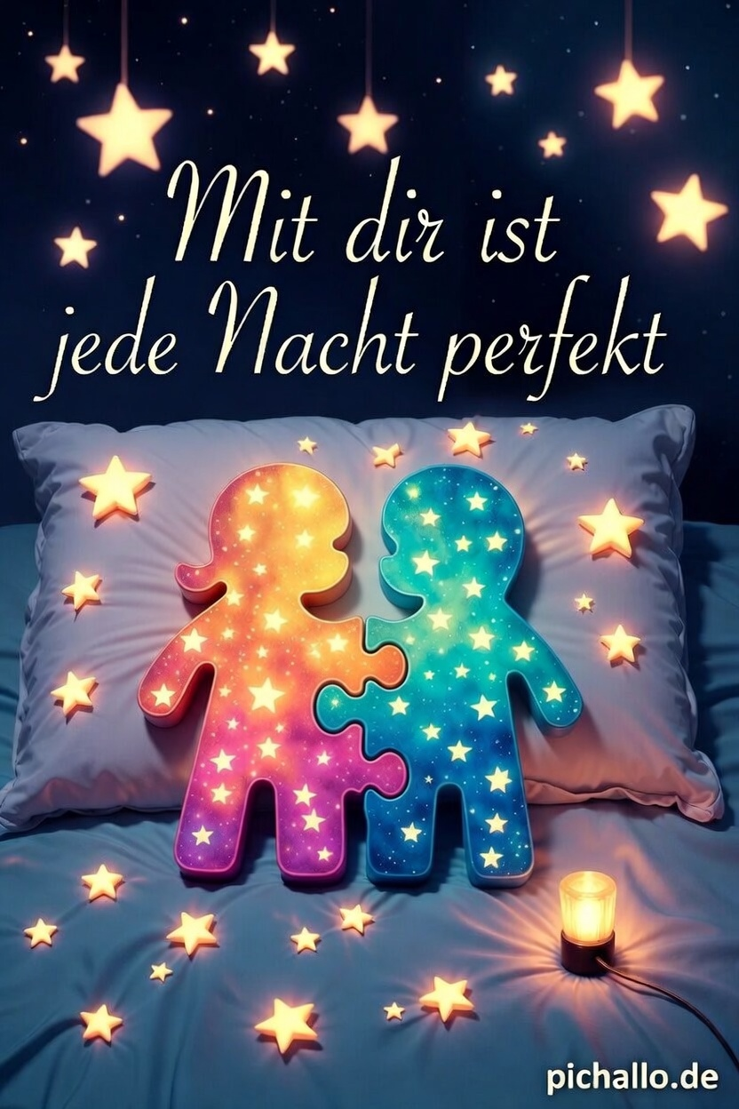 Perfekte Puzzle-Paar Gute Nacht Bilder